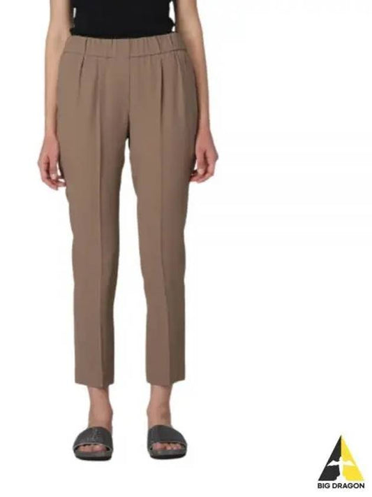 Cropped-Hose Mit Elastischem Bund Pants Brown - BRUNELLO CUCINELLI - BALAAN 2