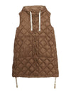 Sisoft Double-Sided Drawstring Hood Padded Long Vest Brown - MAX MARA - BALAAN 2