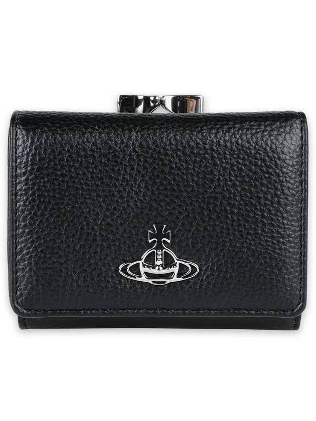 Grain Leather Half Wallet Black - VIVIENNE WESTWOOD - BALAAN 3