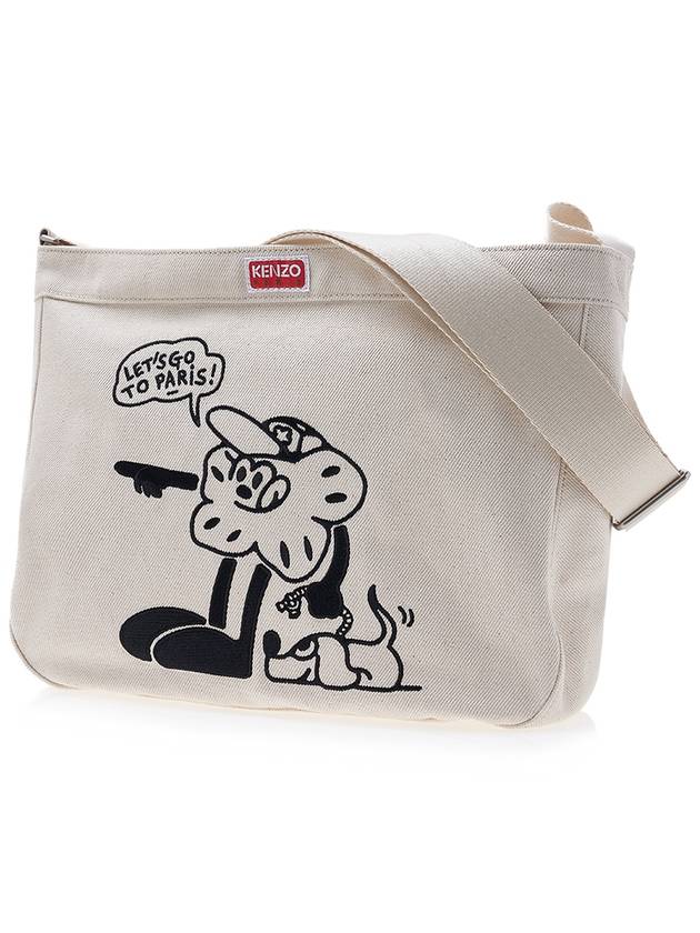 Boke Boy Canvas Cotton Shoulder Bag Ecru - KENZO - BALAAN 3