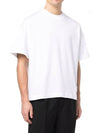 Satin Label Oversized Fit Short Sleeve T-Shirt White - AMI - BALAAN 3