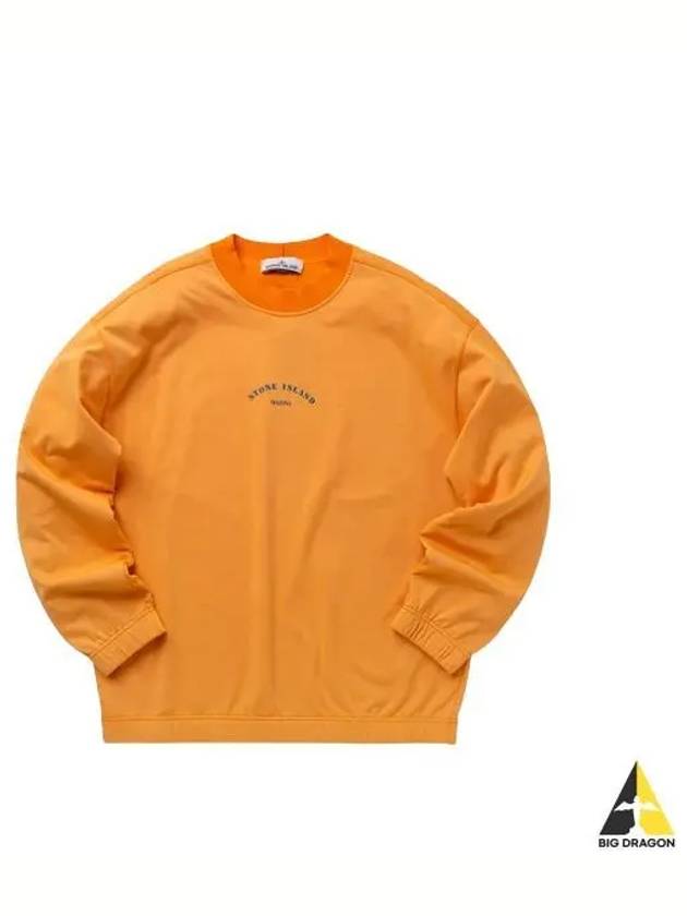 Marina Cotton Nylon Terry Fleece Crewneck Sweatshirt Orange - STONE ISLAND - BALAAN 2