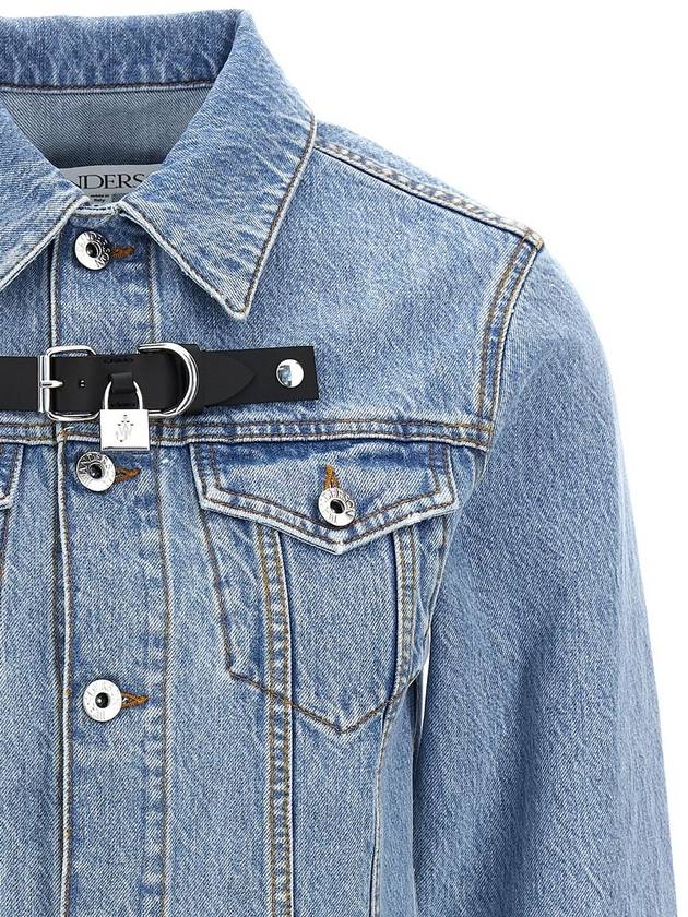 Padlock Strap Trucker Denim Jacket Blue - JW ANDERSON - BALAAN 4