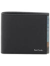 Men's Signature Striped Balloon Leather Half Wallet Black - PAUL SMITH - BALAAN 2