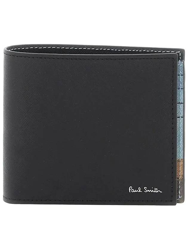 Men's Signature Striped Balloon Leather Half Wallet Black - PAUL SMITH - BALAAN 2