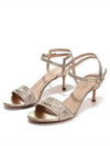 Dway Cotton Embroidered Metallic Thread Strass Sandal Heels Gold - DIOR - BALAAN 2