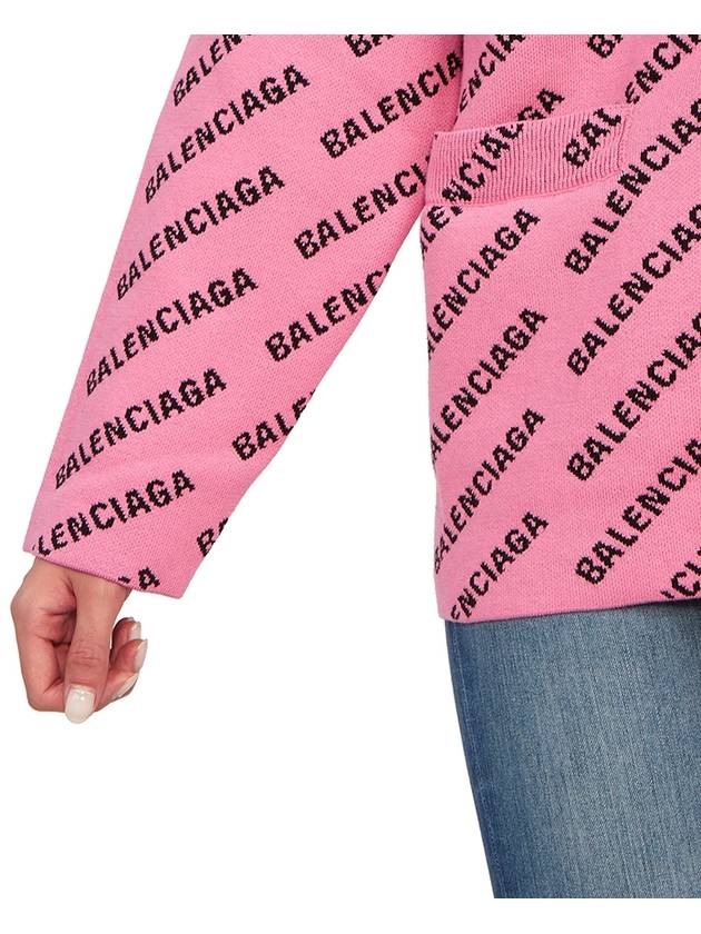 All-Over Logo Cardigan Pink - BALENCIAGA - BALAAN 10