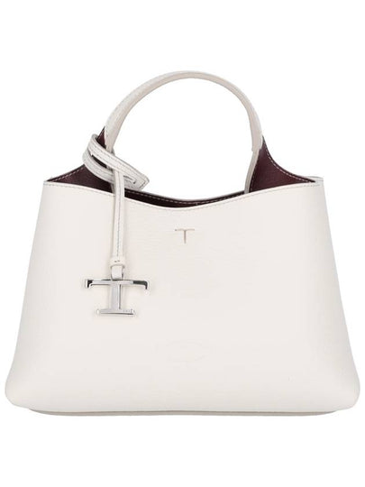 Logo Charm Leather Micro Tote Bag White - TOD'S - BALAAN 2