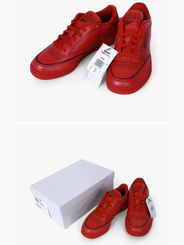 Reebok Club C Leather Low Top Sneakers Red - MAISON MARGIELA - BALAAN.