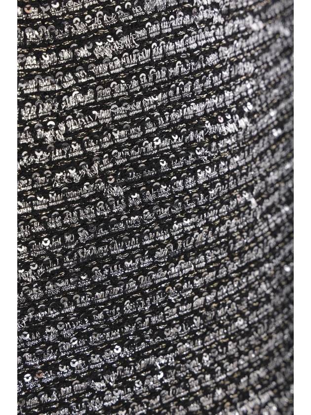 Striped Tweed Lamé A-Line Skirt Silver Black - GUCCI - BALAAN 4