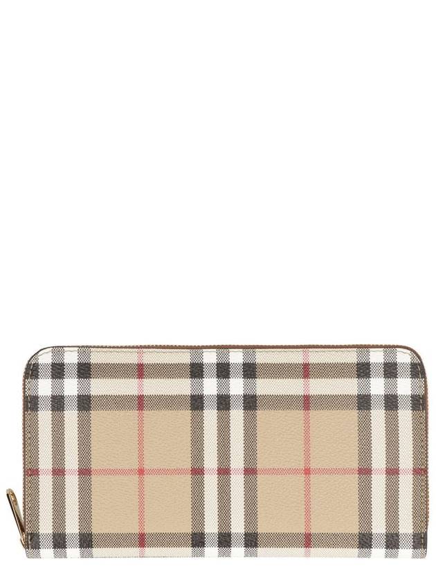 Check Zip Around Long Wallet Archive Beige - BURBERRY - BALAAN 2