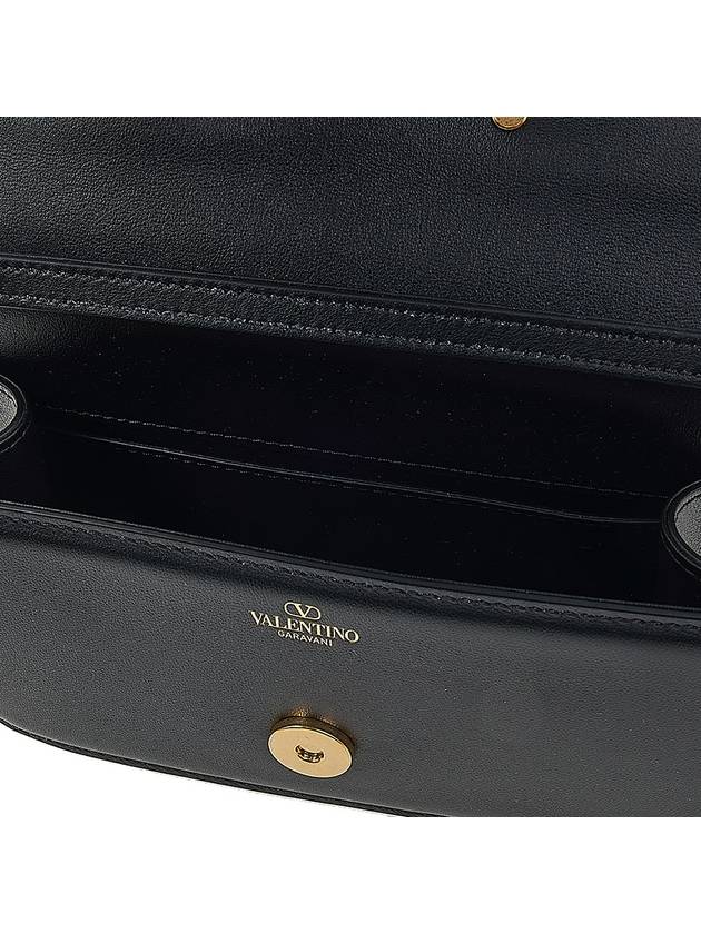 V Logo Buckle Calfskin Small Shoulder Bag Black - VALENTINO - BALAAN 10