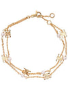 Triomphe Logo Pearl Double Bracelet Gold - CELINE - BALAAN 1