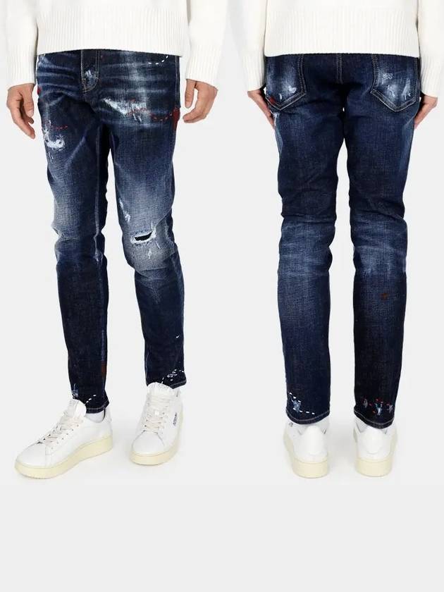 Men's Love Disaddam Wash Relax Crotch Jeans Blue - DSQUARED2 - BALAAN.