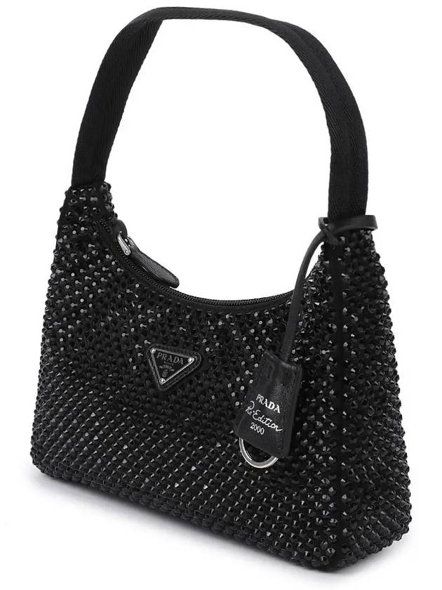 Crystal-embellished satin mini bag - PRADA - BALAAN 3