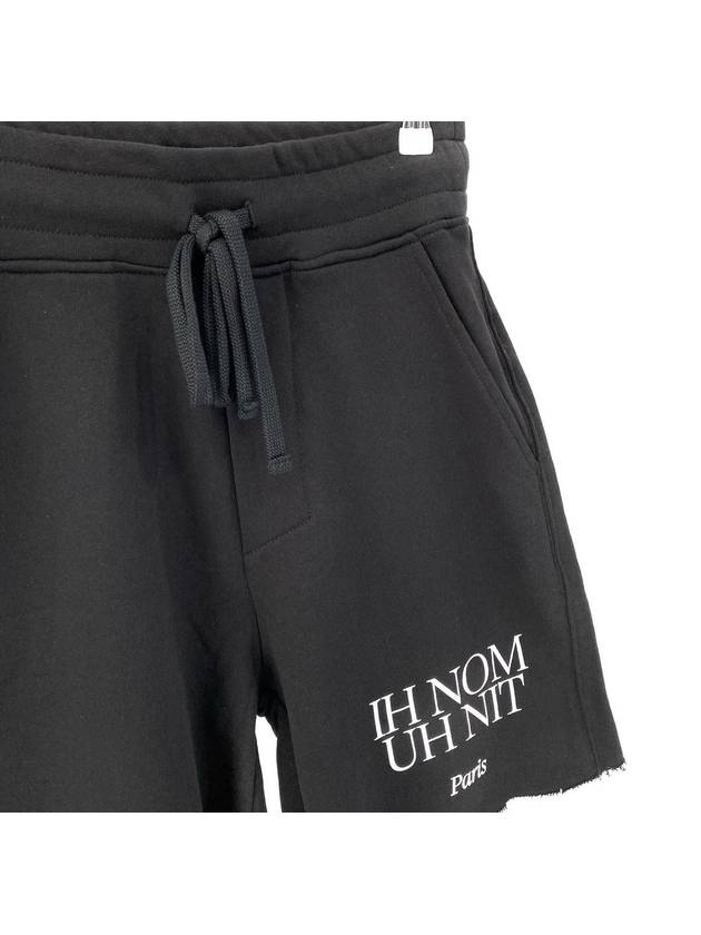 Logo Print Cotton Shorts Black NUS22312 - IH NOM UH NIT - BALAAN 3