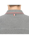 Three-Line Collar Texture Cotton Short Sleeve Shirt Grey - THOM BROWNE - BALAAN 7