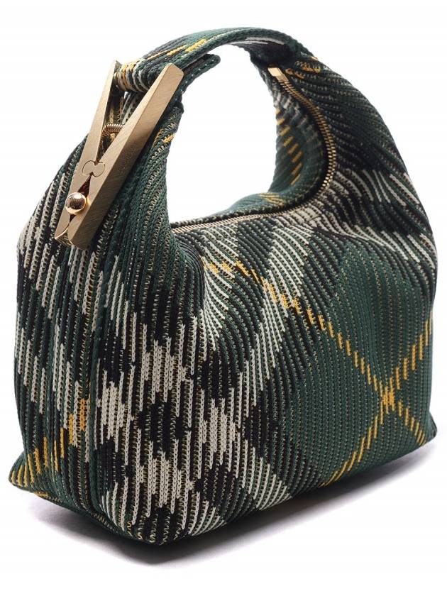 Peg Medium Check Pattern Duffel Bag Green - BURBERRY - BALAAN 4