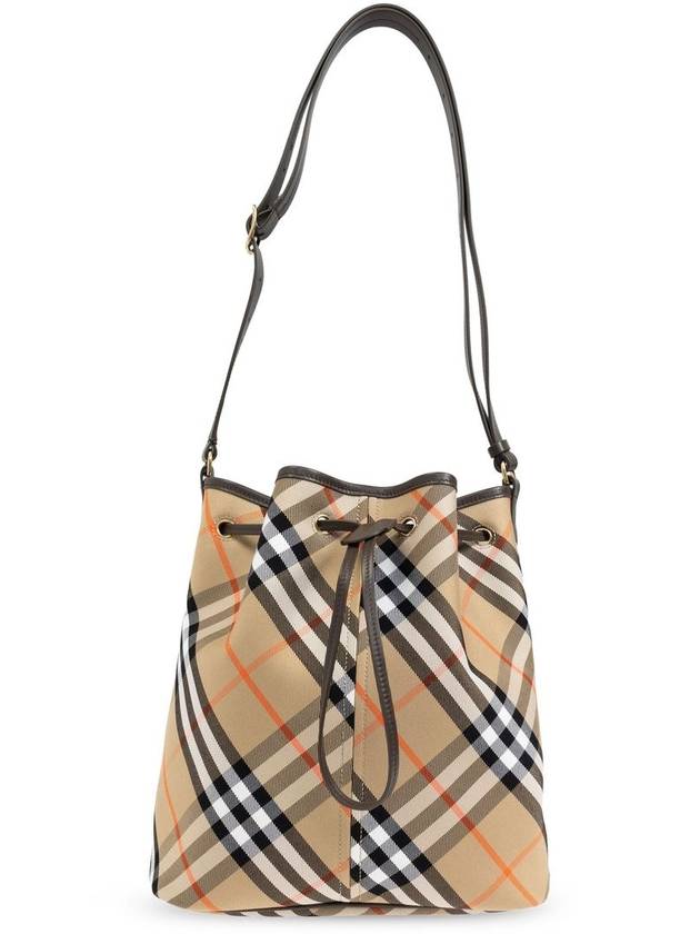 Check Cotton Bucket Bag Beige - BURBERRY - BALAAN 3