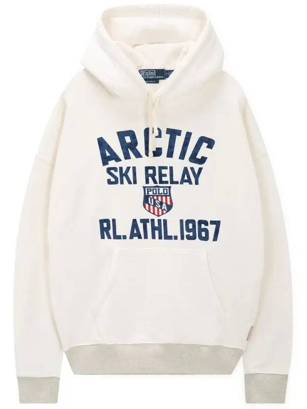 Men's Relaxed Fit Fleece Graphic Hoodie Cream - POLO RALPH LAUREN - BALAAN 2