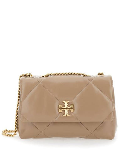 'Kira Diamond Small' Beige Crossbody Bag With Double T Logo In Quilted Leather Woman - TORY BURCH - BALAAN 1