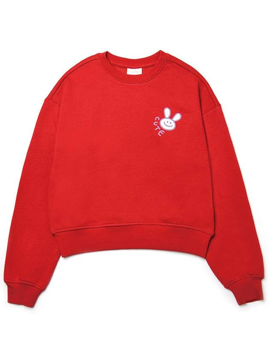 Brushed Options Smiling Rabbit Sweat Shirts RED - LE SOLEIL MATINEE - BALAAN 1