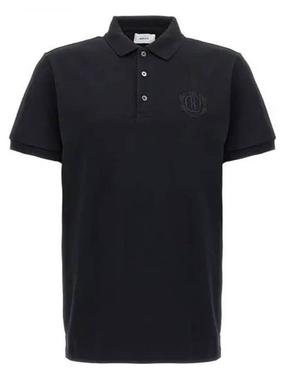 Embroidery Logo Short Sleeve Polo Shirt Black - BALLY - BALAAN 2