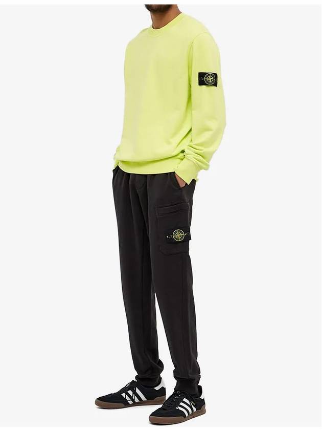 Wappen Patch Crew Neck Sweatshirt Neon Yellow - STONE ISLAND - BALAAN 5