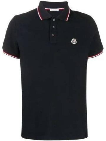 8A70300 84556 Logo patch pique polo short sleeve 8A703 1140933 - MONCLER - BALAAN 1