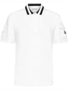 Logo Patch Short Sleeve Polo Shirt Off White - MONCLER - BALAAN 3