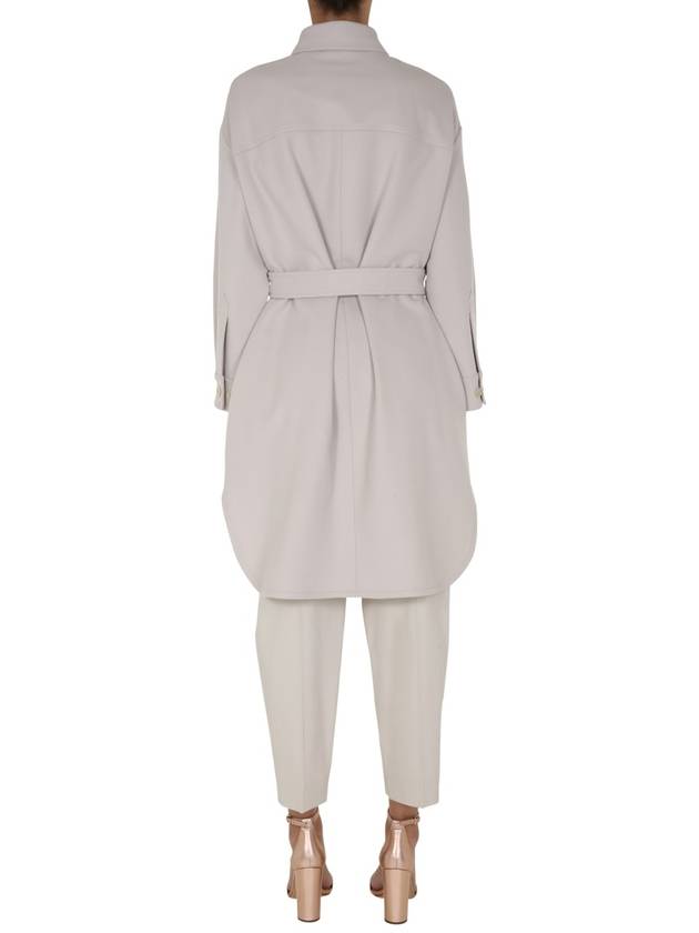 Women's Belted Trench Coat White - BRUNELLO CUCINELLI - BALAAN 4