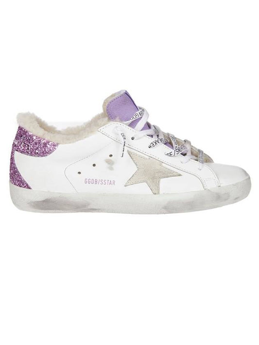 Superstar Glitter Purple Tab Low Top Sneakers White - GOLDEN GOOSE - BALAAN.