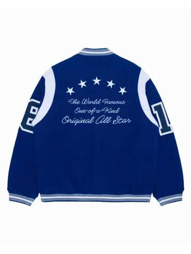 Premium Varsity Bomber Jacket Blue - CONVERSE - BALAAN 1