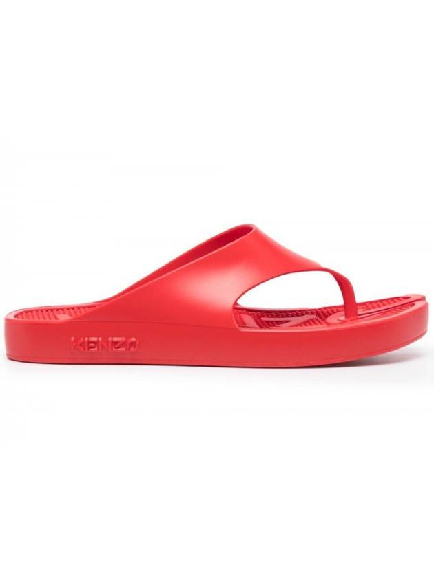 logo print rubber flip flops red - KENZO - BALAAN.