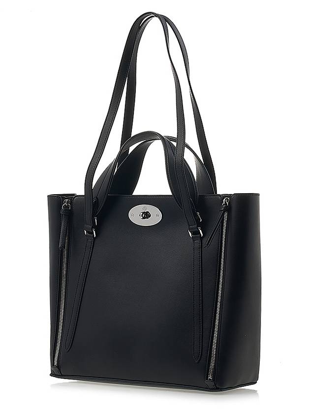 Micro Classic Grain Small Bayswater Zip Tote Bag Black - MULBERRY - BALAAN 3