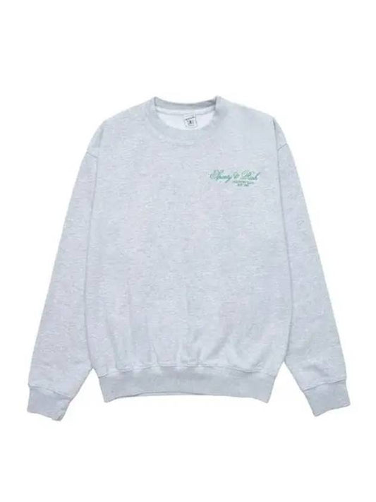 Logo Print Cotton Sweatshirt Light Grey - SPORTY & RICH - BALAAN 2