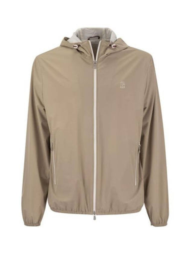 Embroidered Logo Zip-up Hoodie Sand - BRUNELLO CUCINELLI - BALAAN 1