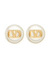 V Logo Signature Pearl Earrings Gold - VALENTINO - BALAAN 1