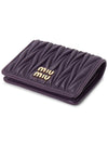 Matelasse Leather Half Wallet Purple - MIU MIU - BALAAN 4