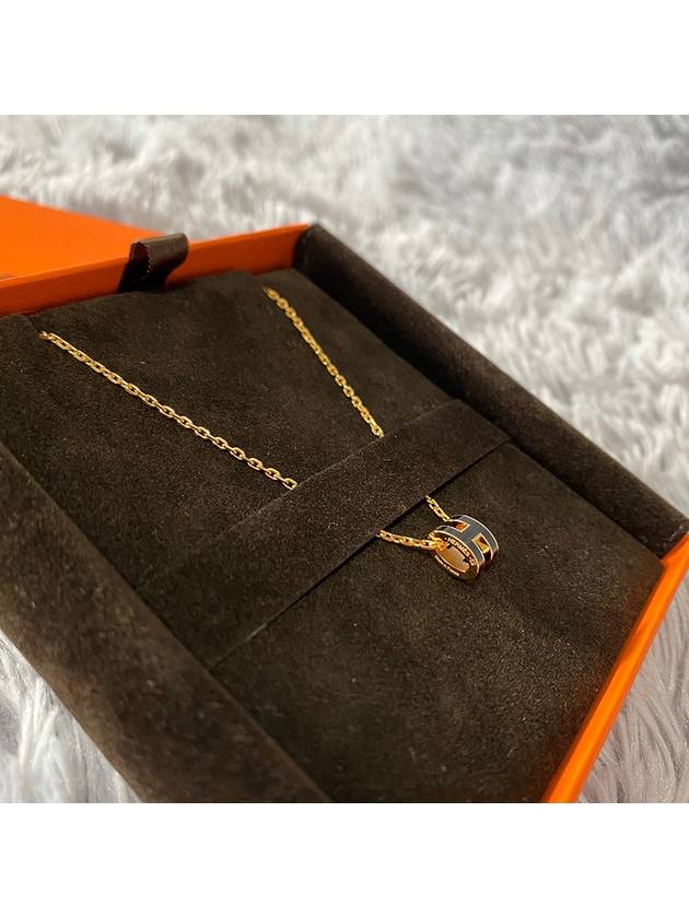 Mini Pop H Pendant Necklace Gold Noir - HERMES - BALAAN 4