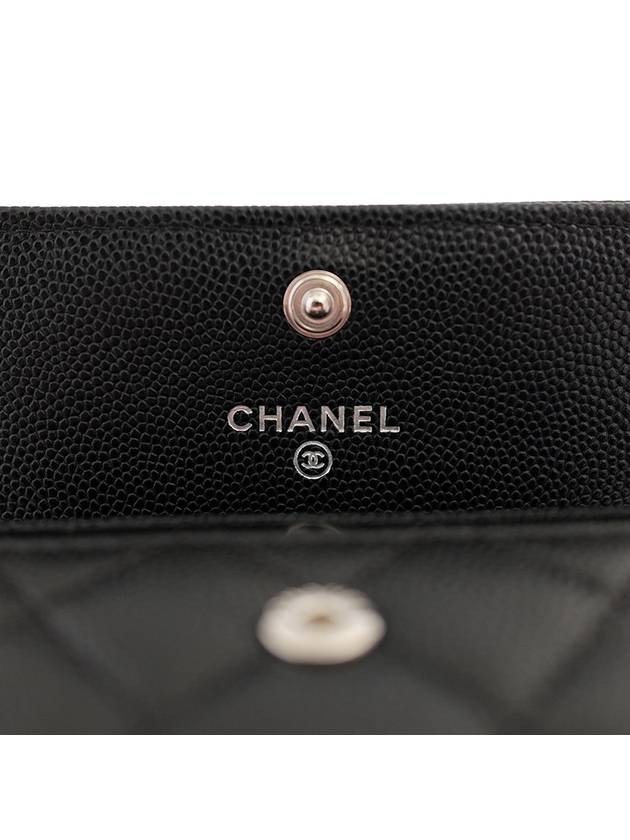 Boy  Flap Card Holder Grained Calfskin Ruthenium Black - CHANEL - BALAAN 6