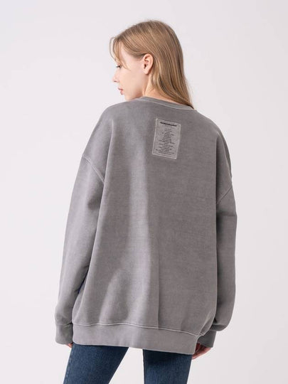 Pigment Heavy Cotton Label Art Sweatshirt Grey - ICONOGRAPHY - BALAAN 2