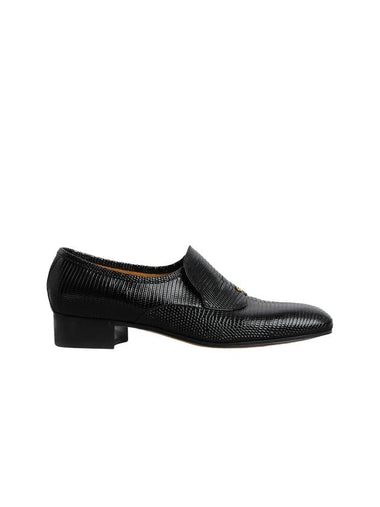 Gucci Lizard Loafer Black - GUCCI - BALAAN 1