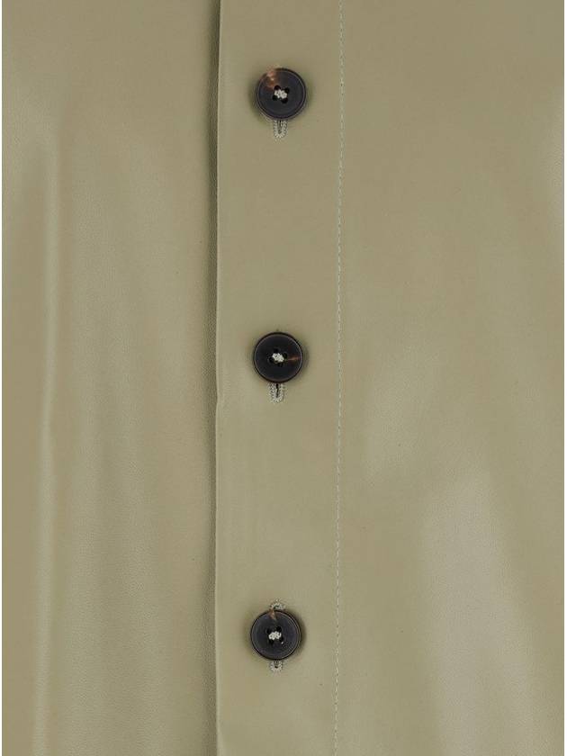 'Lush' Green Shirt With Classic Collar And Contrasting Buttons In Leather Man - ARMA - BALAAN 3