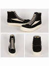 Dark Shadow Vintage Cotton High Top Sneakers Black - RICK OWENS - BALAAN 3