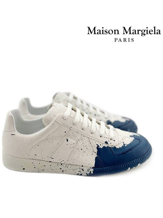 Replica German Army Low Top Sneakers White Blue - MAISON MARGIELA - BALAAN.