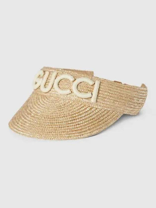 Woven Straw Visor Natural - GUCCI - BALAAN 1