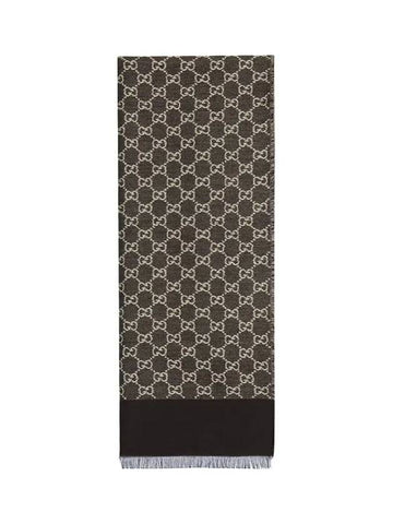 GG Cotton Jacquard Scarf Black - GUCCI - BALAAN 1