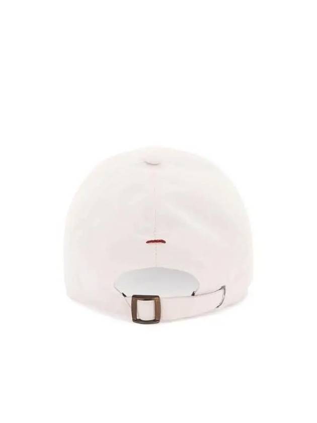 Embroidered Logo Curved Peak Ball Cap White - BRUNELLO CUCINELLI - BALAAN 4