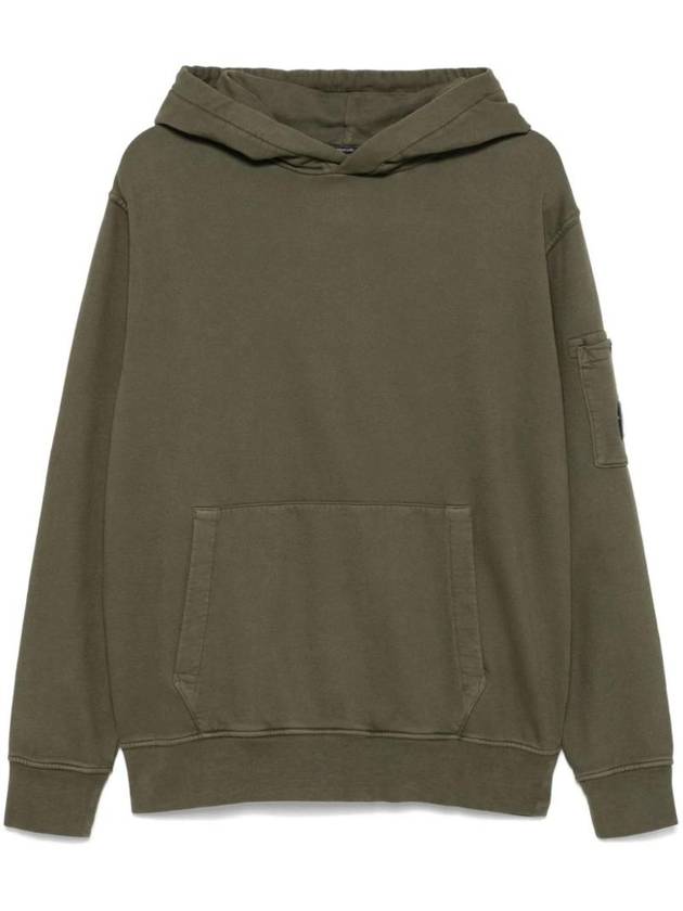 Brushed Emerized Diagonal Fleece Lens Hoodie Green - CP COMPANY - BALAAN 1